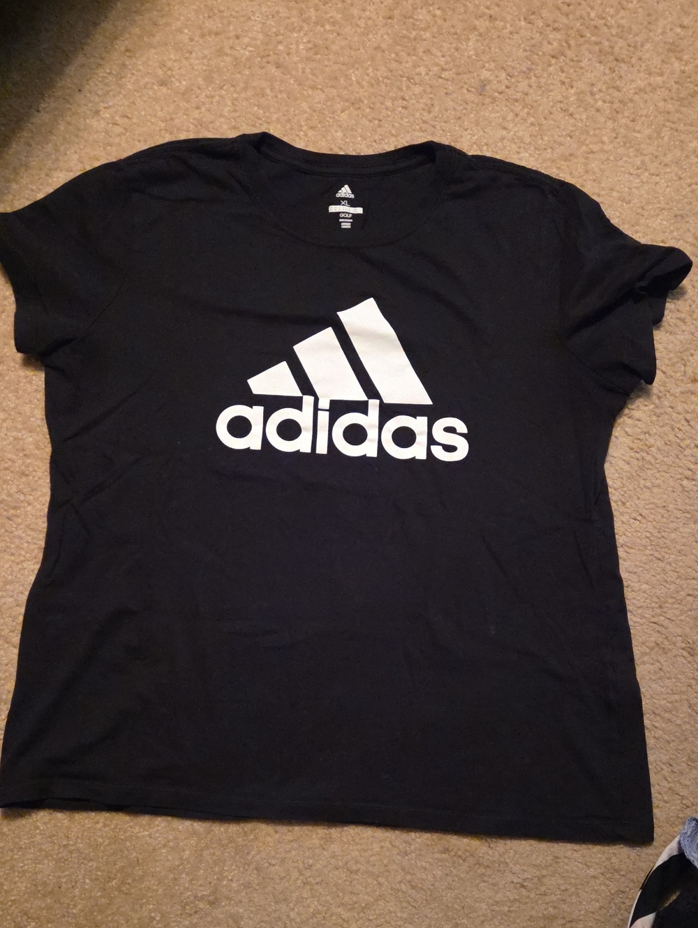 adidas Black Tee with White Trefoil-Inspired Logo